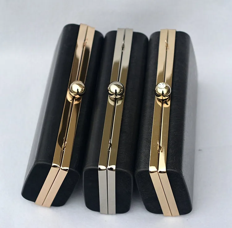 5 pcs Box Purse Frame Clutch Bag Glue-in Style Silver/Light Gold Pick Color