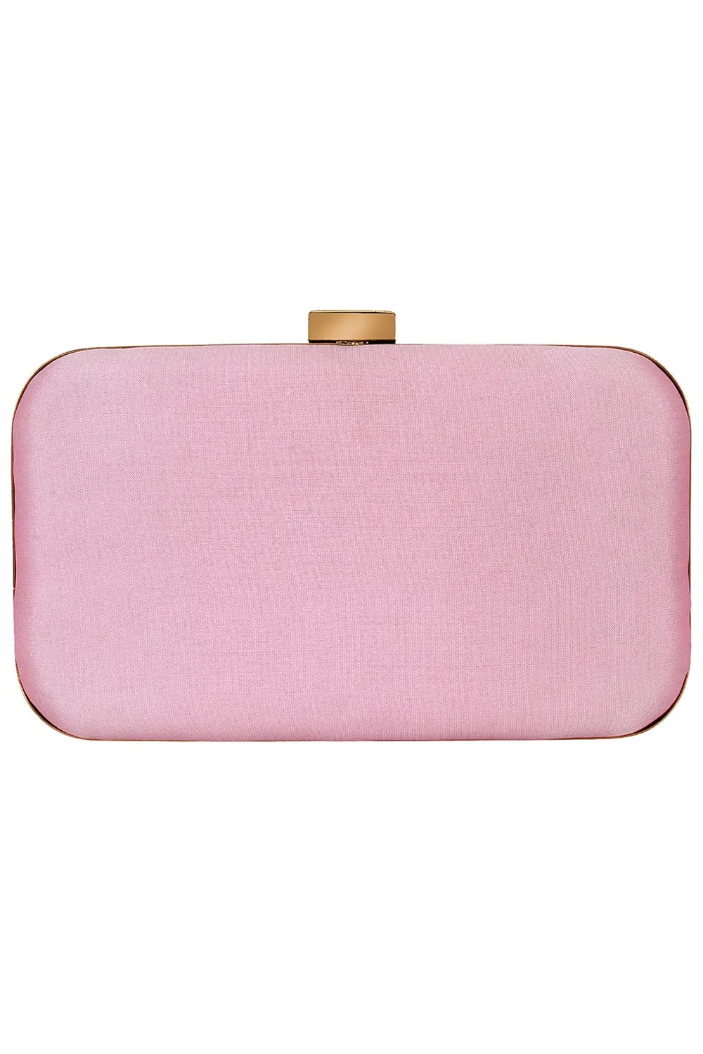 Adorn Sequin Embelished Faux Silk Fabric Clutch Pink