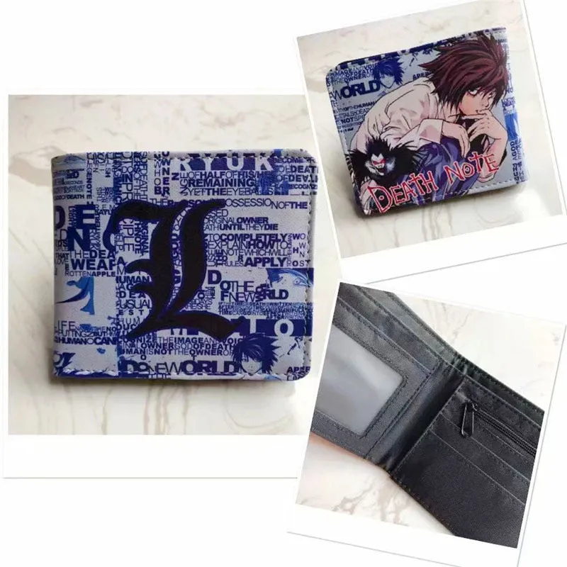 Anime DEATH NOTE L Lawliet Ryuk Wallet Young Men and Women Short Wallets Fashion PU Purse Cosplay Gift
