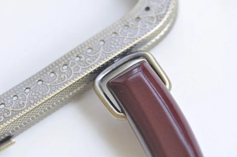 Antique Sewing Purse Frame Clutch Bag Purse Frame With Wood Handle 20cm (8") / 25cm ( 10")