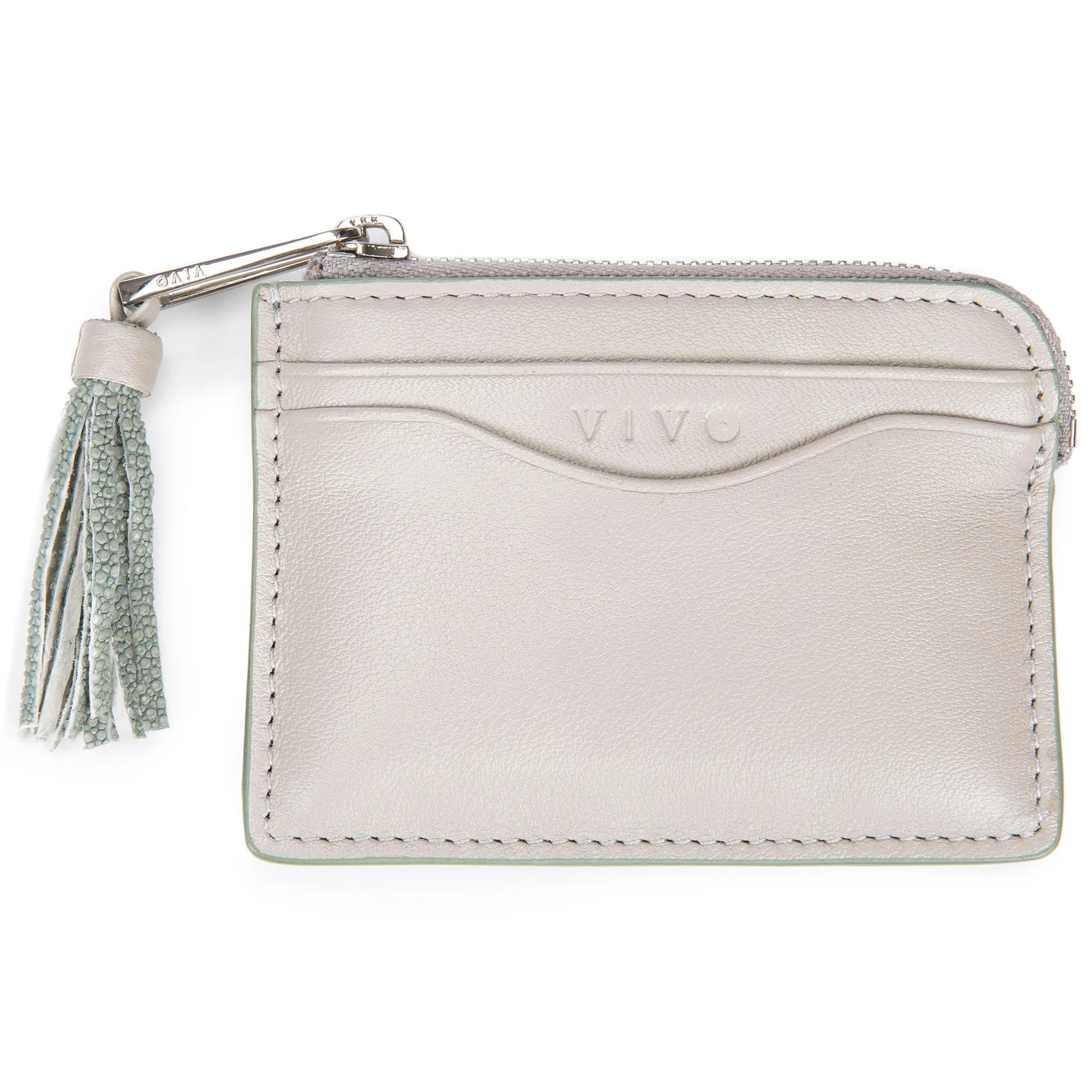 Avery Leather Card Pouch With Tassel