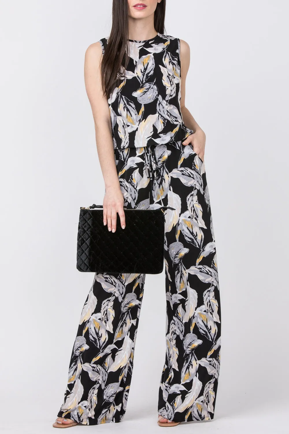 Black Quilted Velvet Clutch