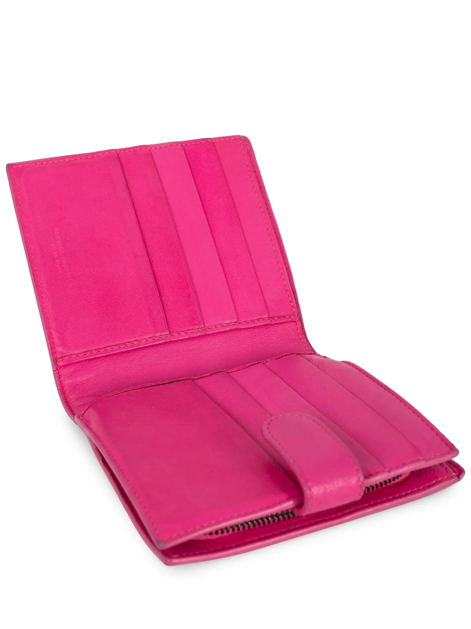 Bottega Veneta Intrecciato Leather Square Wallet Pink