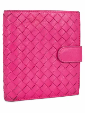 Bottega Veneta Intrecciato Leather Square Wallet Pink