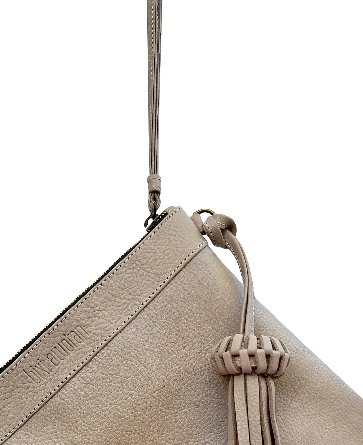 Camila Taupe Leather Clutch - Crossbody