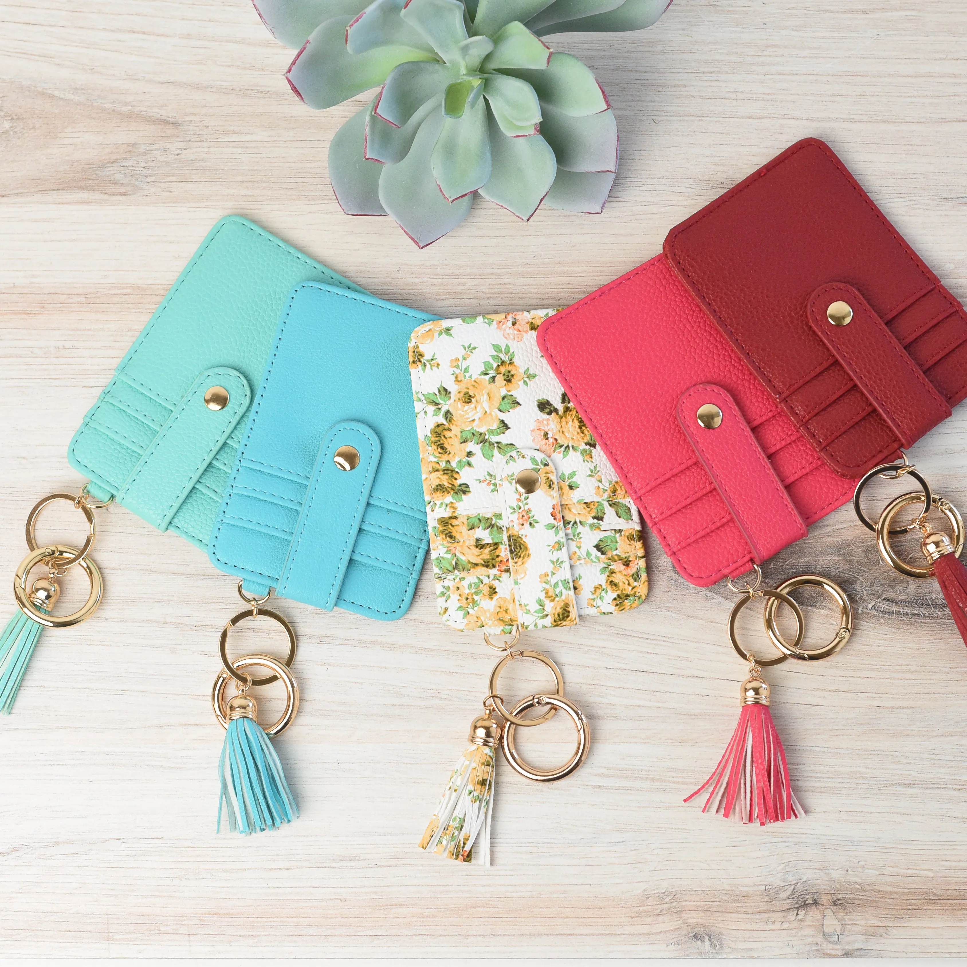 Candace Keychain Card Wallet-Green Camo