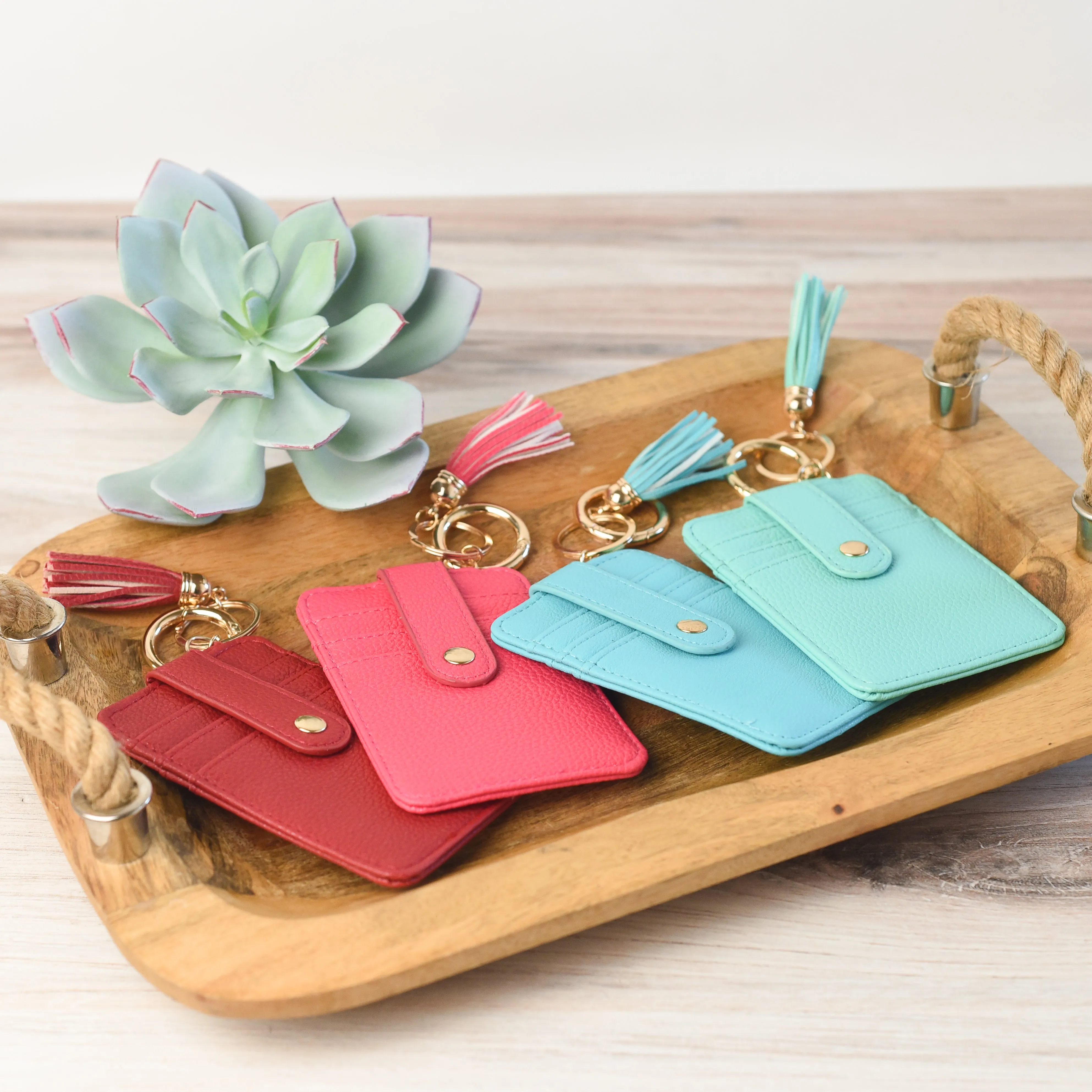 Candace Keychain Card Wallet-Green Camo