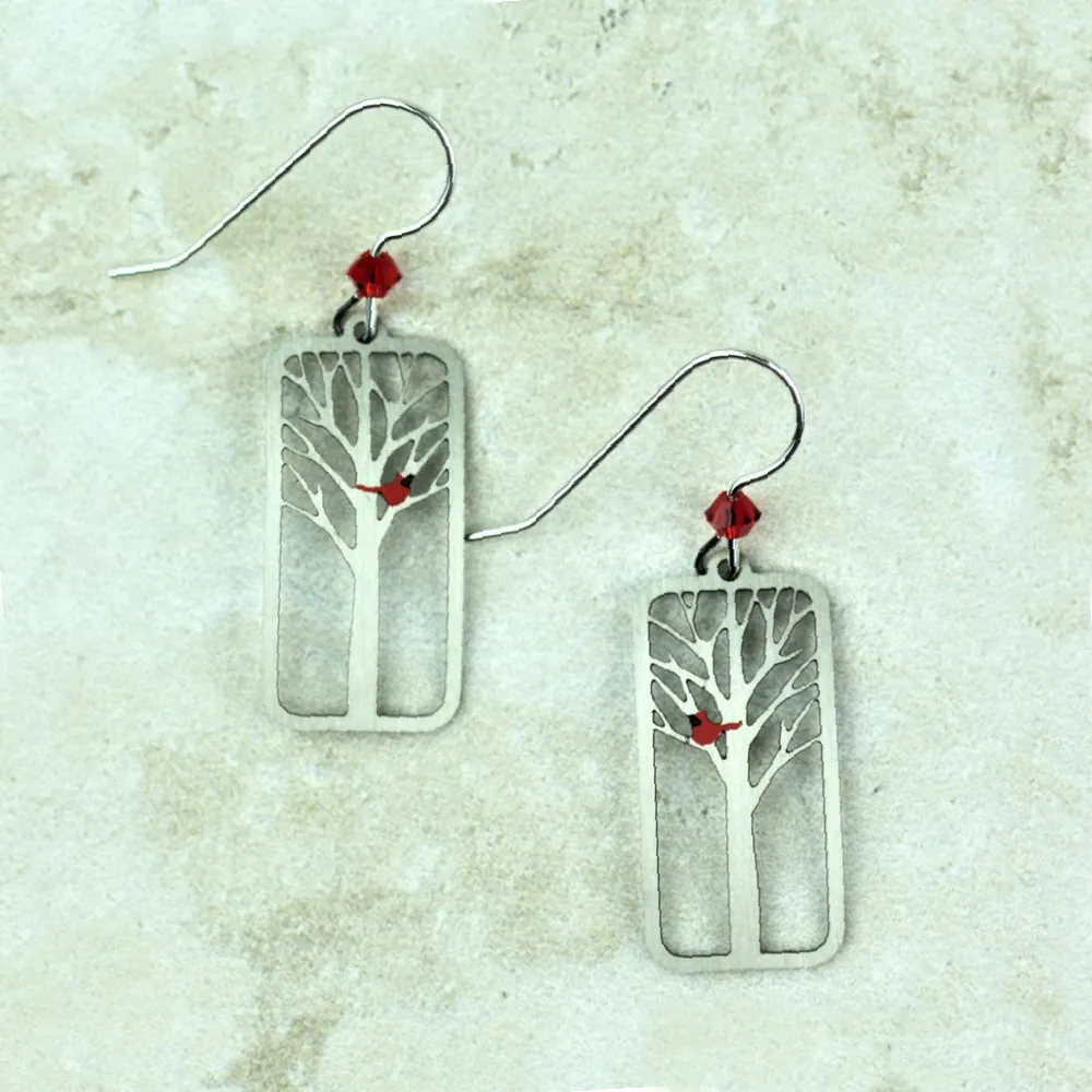Cardinal Earrings