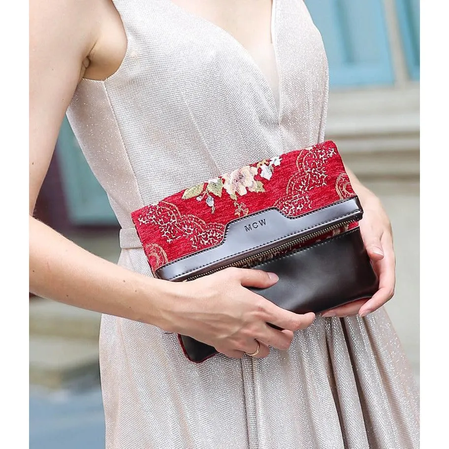 Carpet Clutch & Wristlet Floral Wine
