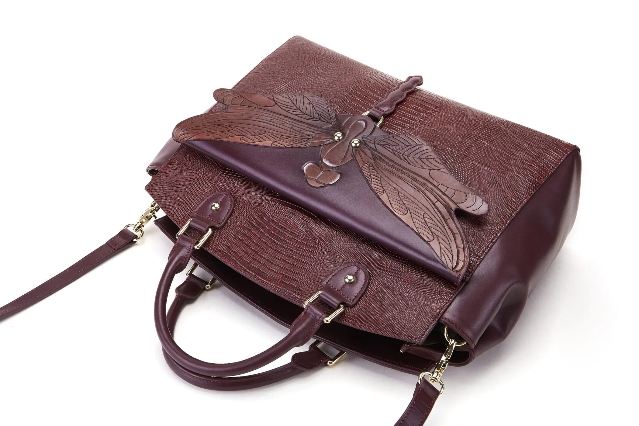 Dragonfly Brown Shoulder Bag