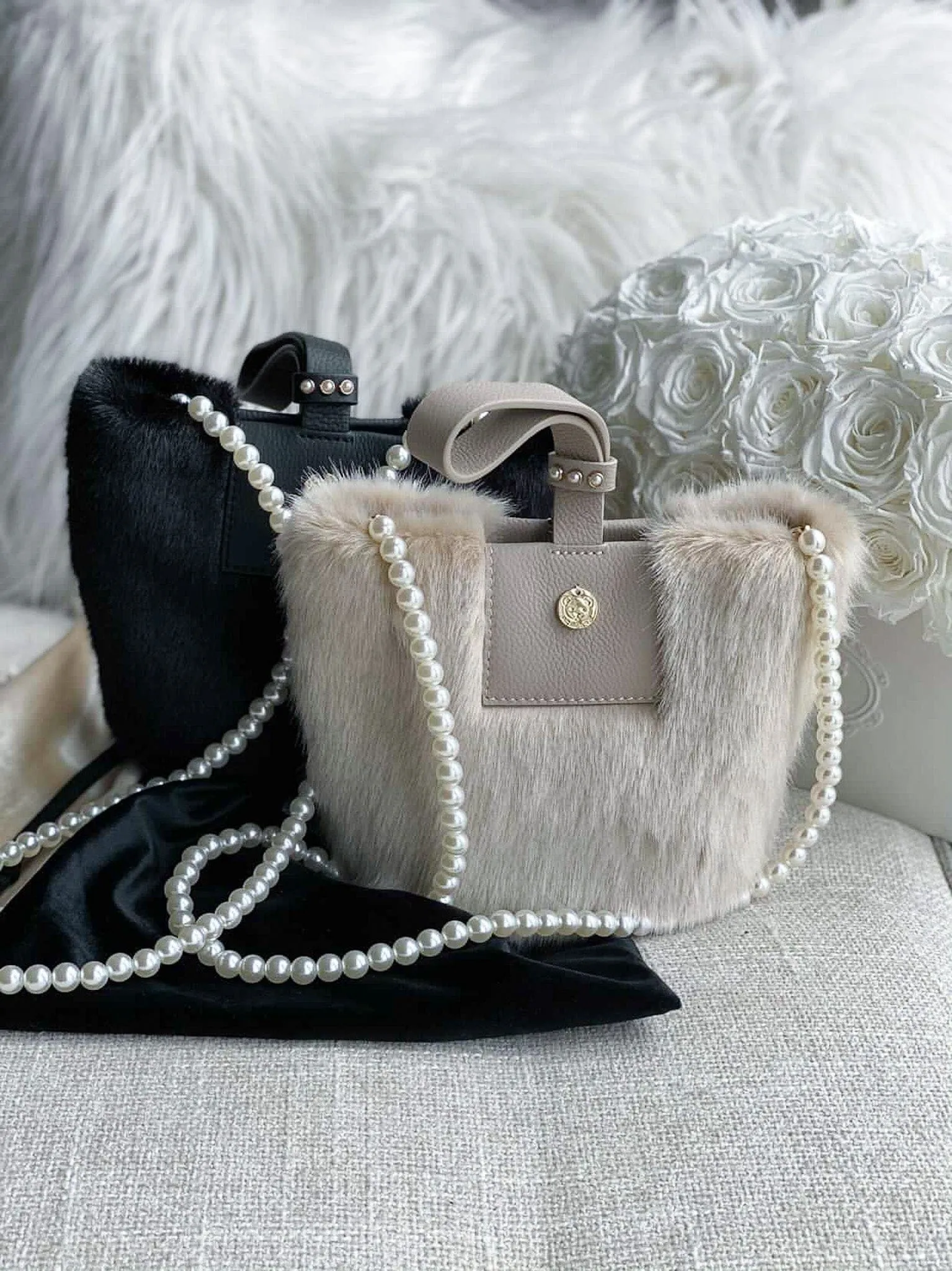 Faux Fur Pearl Bag
