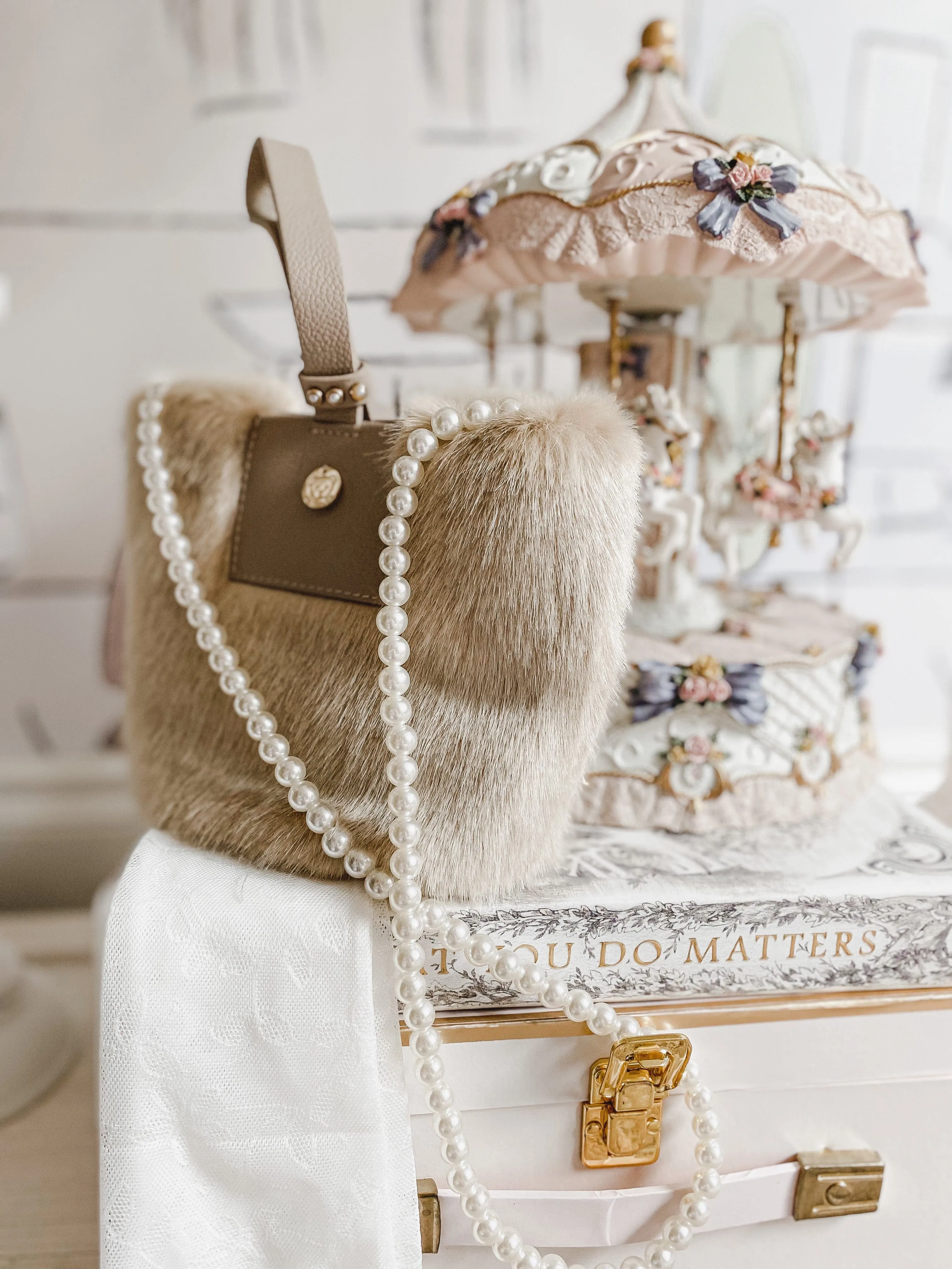 Faux Fur Pearl Bag