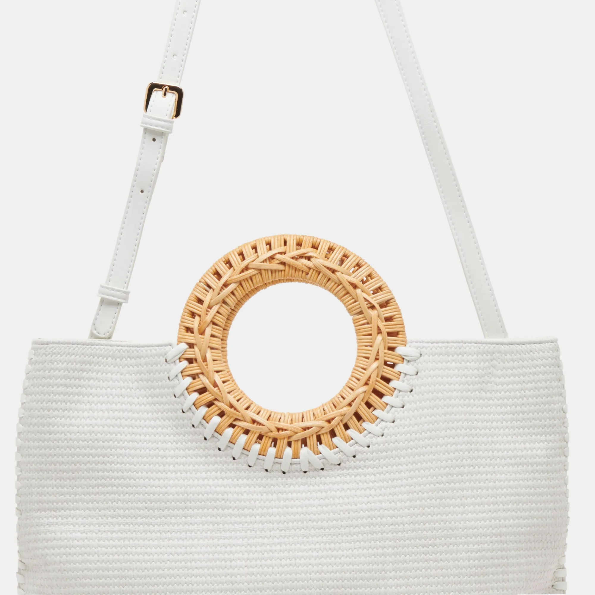 LILAH CLUTCH WHITE EMBOSSED FAUX LEATHER