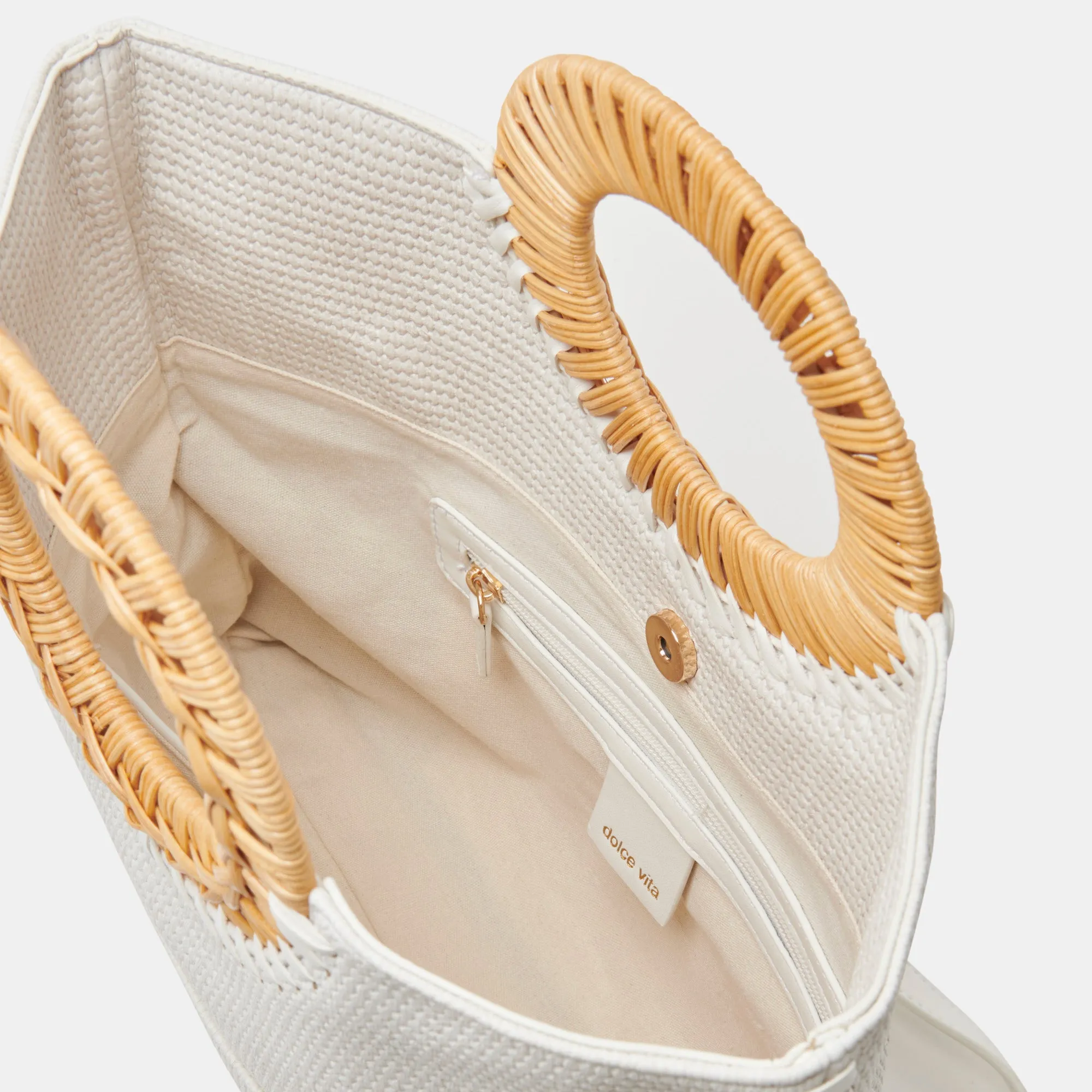 LILAH CLUTCH WHITE EMBOSSED FAUX LEATHER