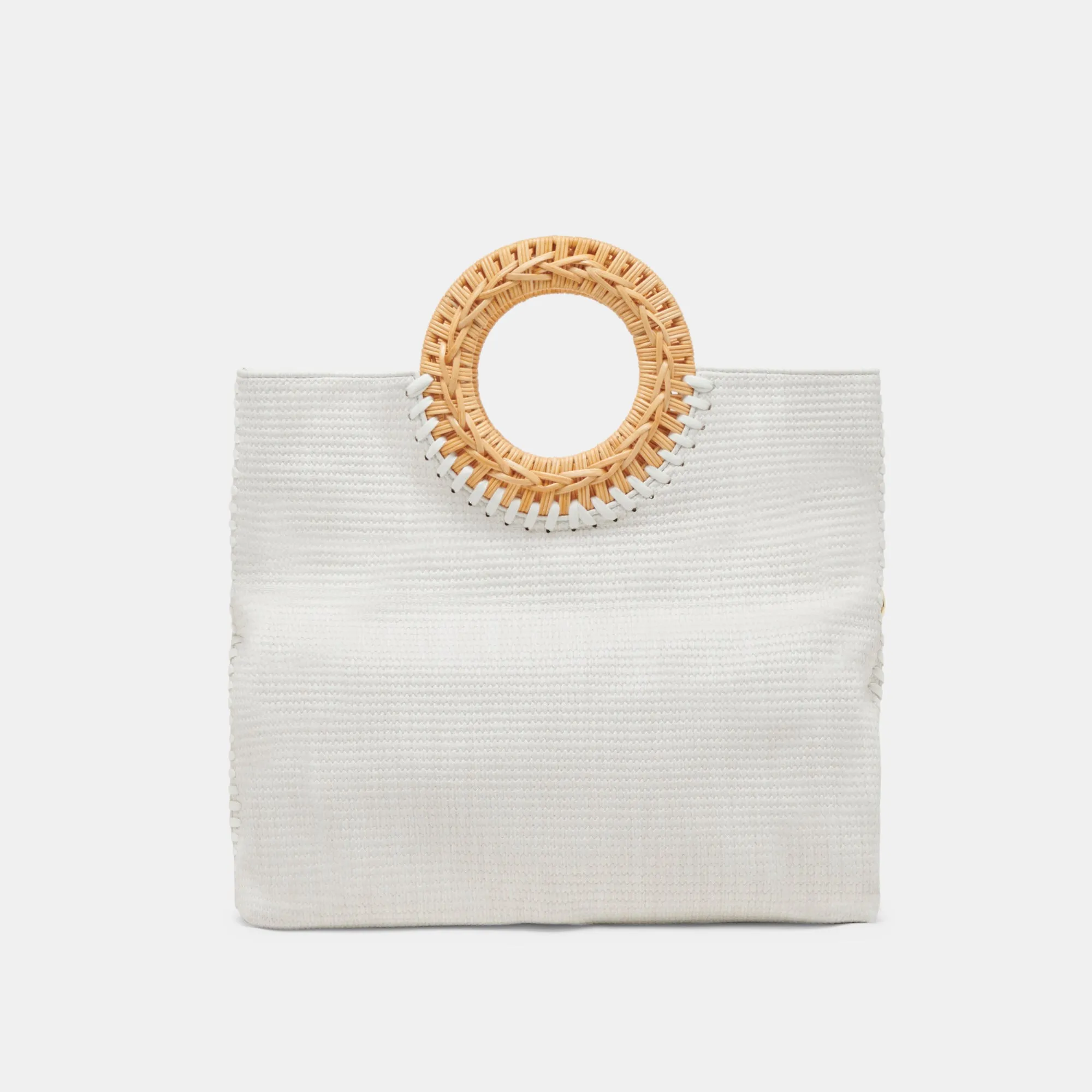LILAH CLUTCH WHITE EMBOSSED FAUX LEATHER