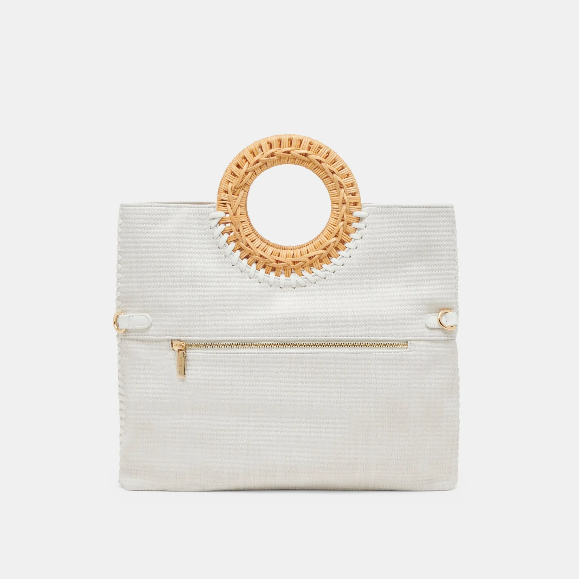 LILAH CLUTCH WHITE EMBOSSED FAUX LEATHER