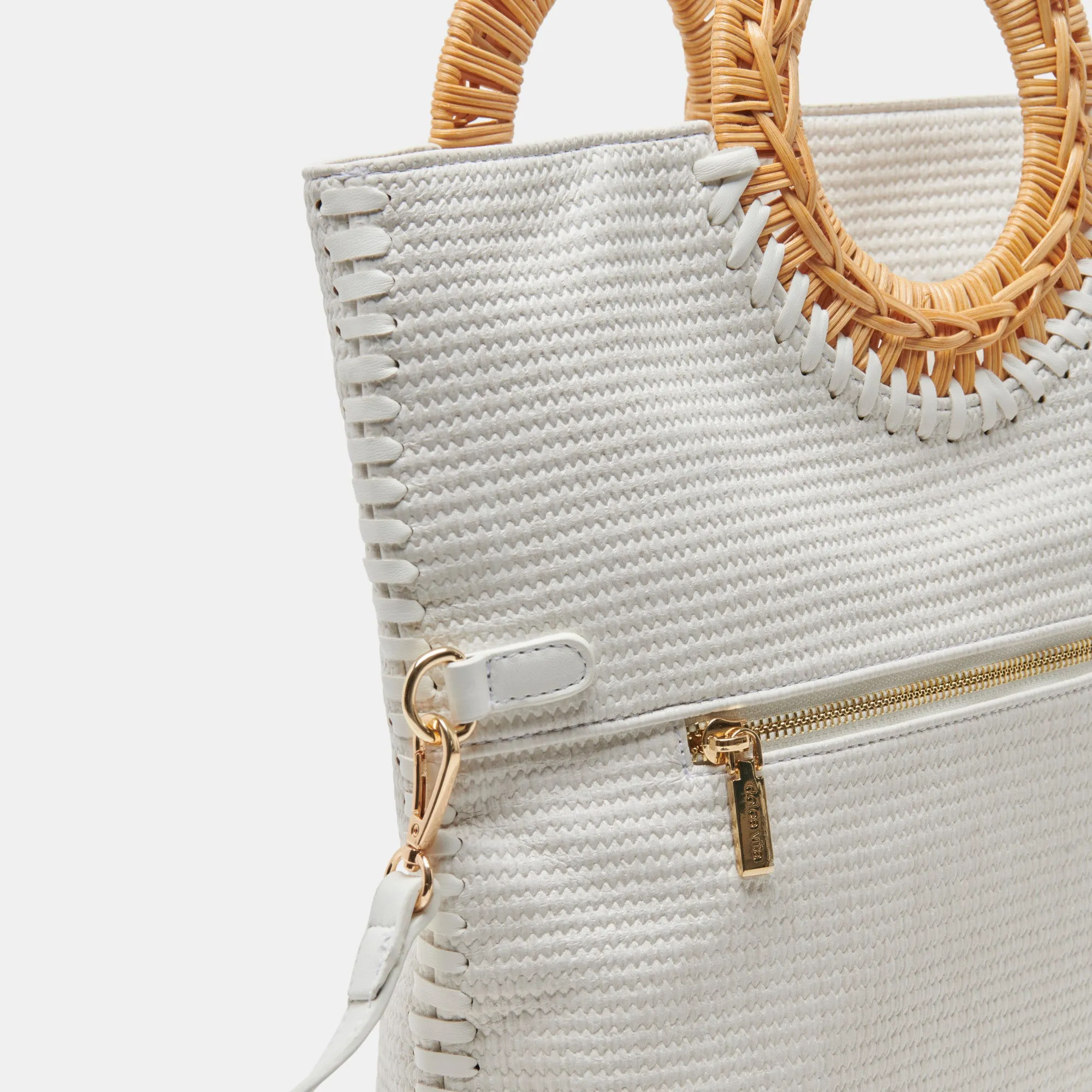 LILAH CLUTCH WHITE EMBOSSED FAUX LEATHER