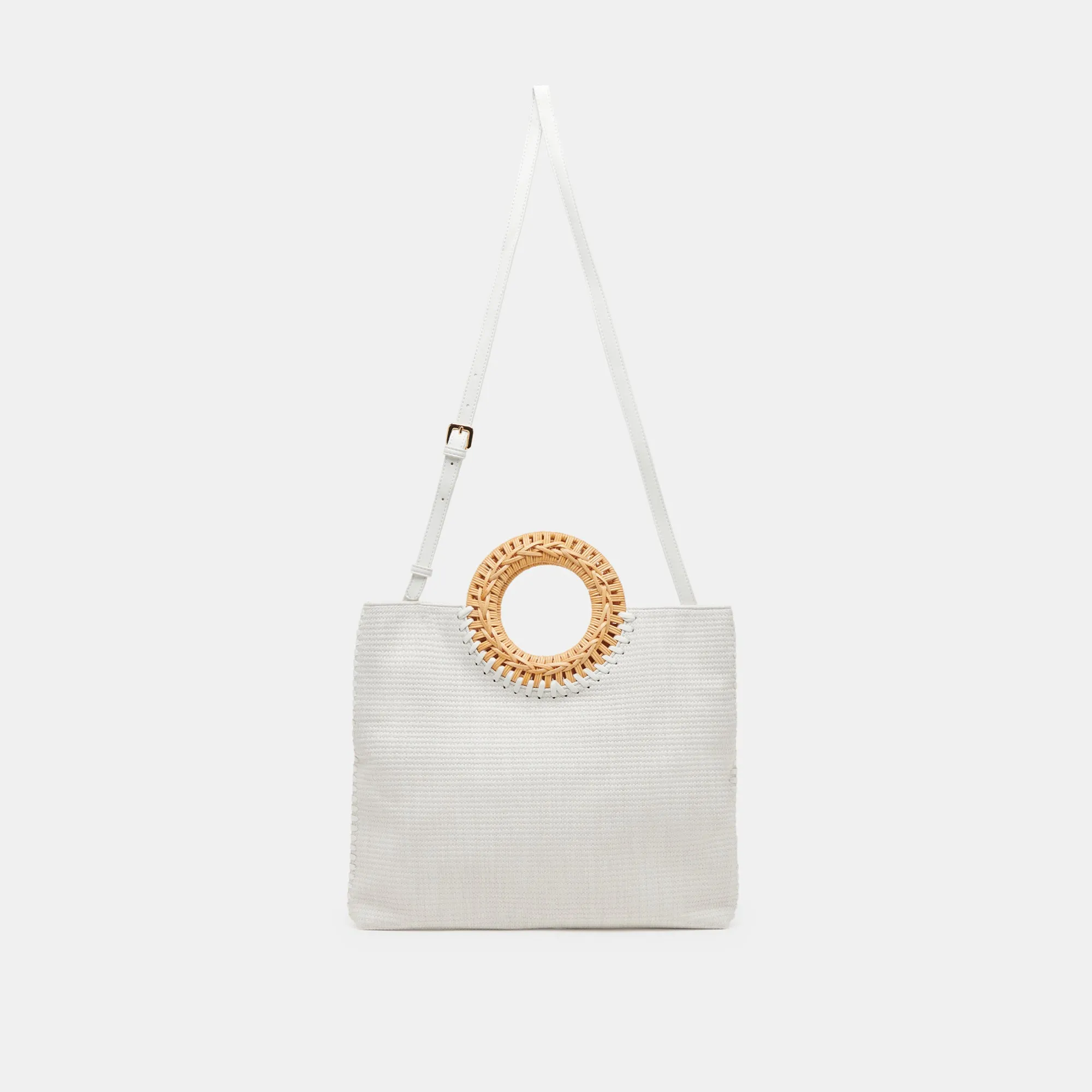 LILAH CLUTCH WHITE EMBOSSED FAUX LEATHER