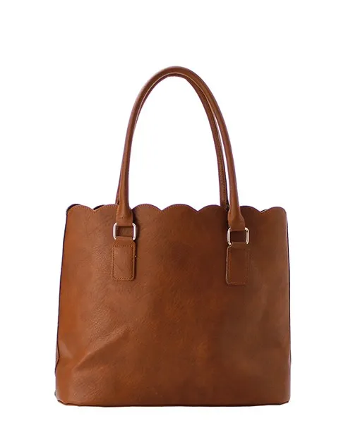 Personalized Scallop tote purse - Monogrammed bag