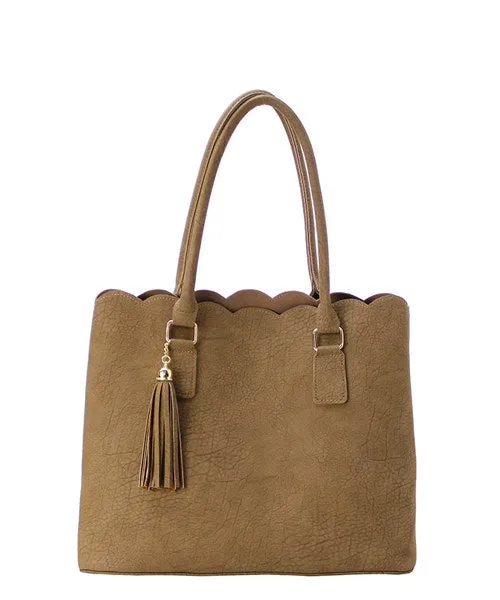 Personalized Scallop tote purse - Monogrammed bag