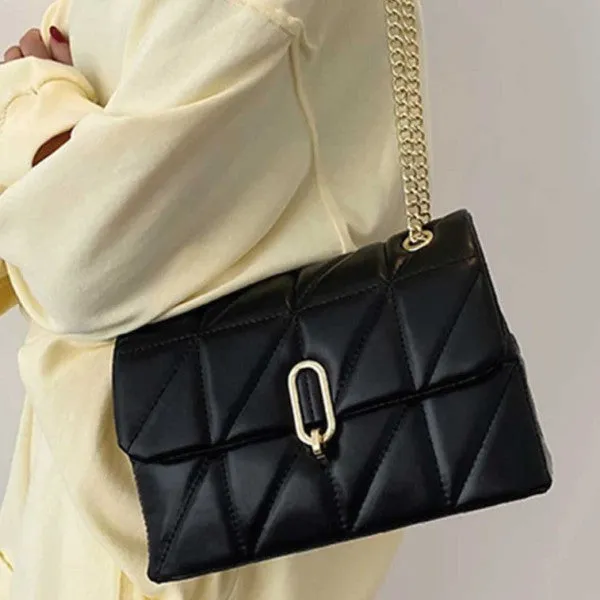 Quilted Vegan Leather Shoulder Bag