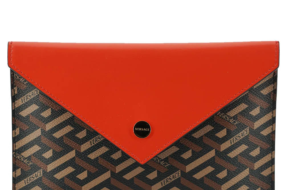 Red and Brown Leather 3 Piece Set Small Pouch Bag