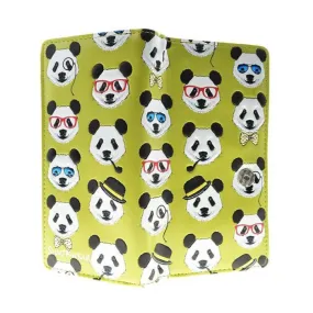 Shagwear Panda Repeat Large Lime Zipper Wallet