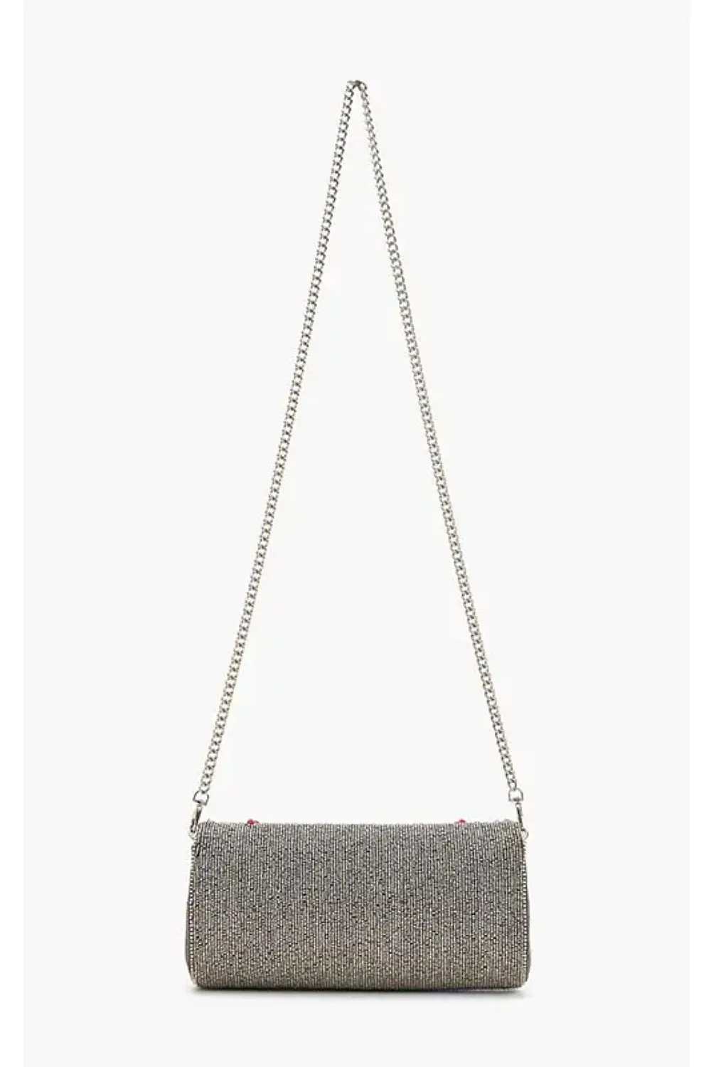 SILVER NIGHTS BEADED CLUTCH