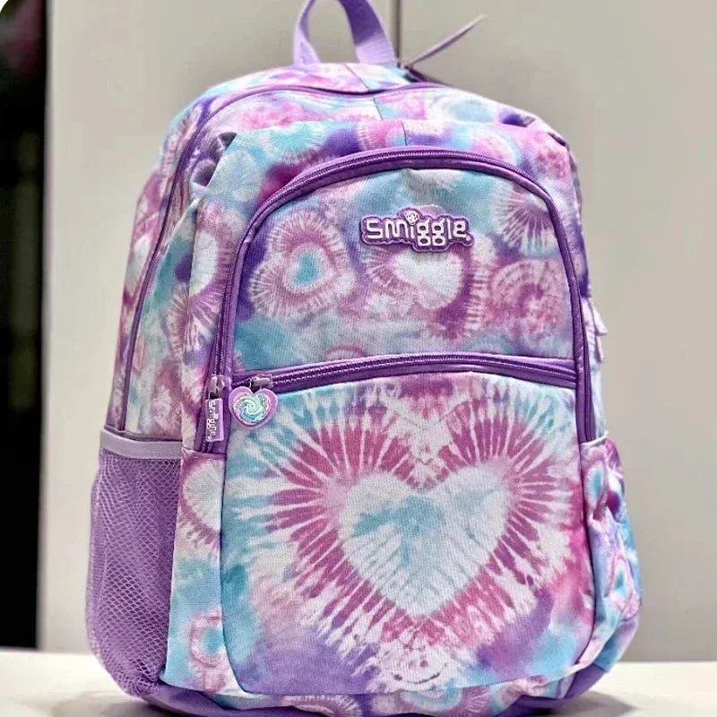Smiggle Tie Dye Radiance Heart Backpack   Waterbottle Set