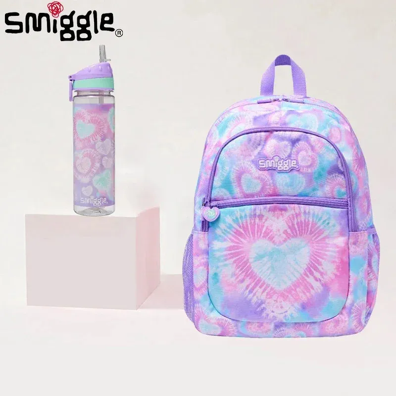 Smiggle Tie Dye Radiance Heart Backpack   Waterbottle Set