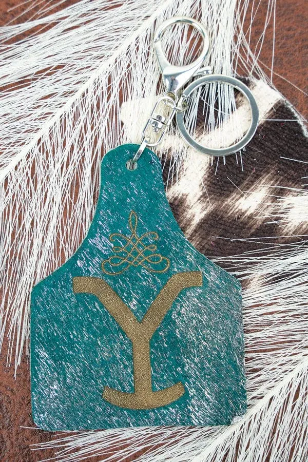 Yellowstone cowhide KEYCHAIN / Bag pull